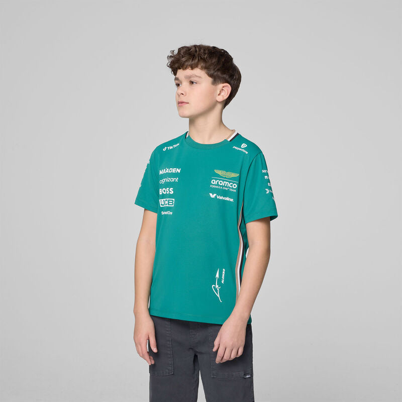 Aston Martin F1 Team Kids 2025 Fernando Alonso Driver T-shirt