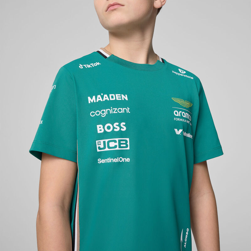 Aston Martin F1 Team Kids 2025 Fernando Alonso Driver T-shirt