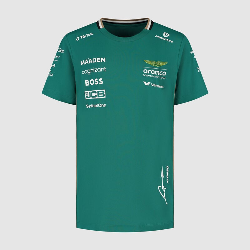 Aston Martin F1 Team Kids 2025 Fernando Alonso Driver T-shirt