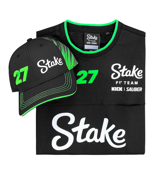 Stake F1 Team Kick Sauber Set: T-Shirt + Cap 27 Hülkenberg